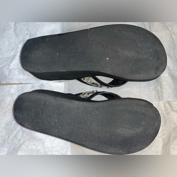 Unbranded Camo Print Crystal Studs VelcroStrap PlatformChunky Y2K Flip Flops Sz9 - Picture 5 of 10